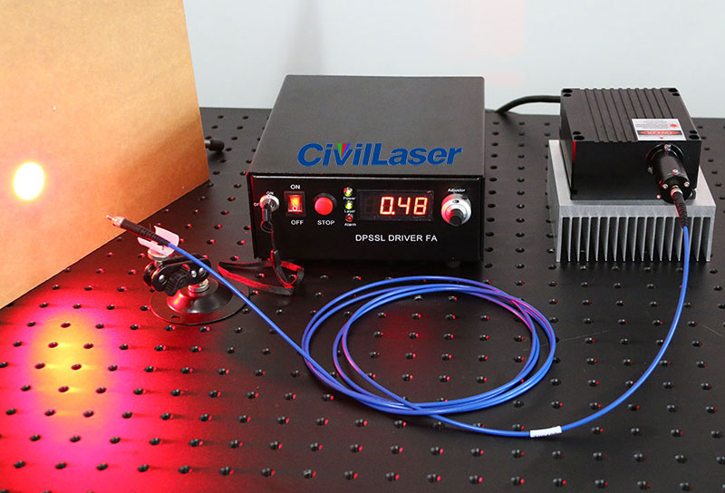 635nm 12W Fiber coupled laser system with adjustable power supply